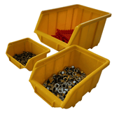 Yellow Stackable Plastic Storage Parts Bins (5 sizes), FB0, Filstorage