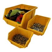 Yellow Stackable Plastic Storage Parts Bins (5 sizes), FB0, Filstorage