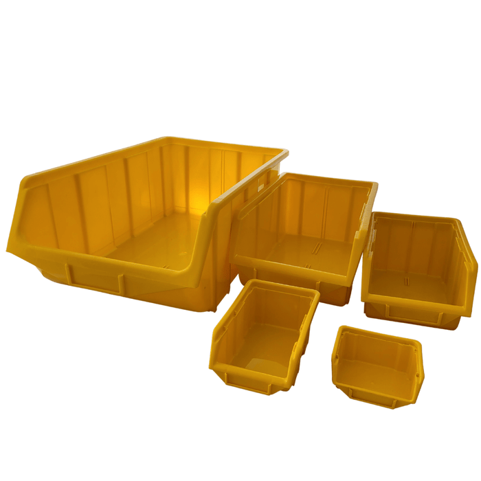 Yellow Stackable Plastic Storage Parts Bins (5 sizes), FB0, Filstorage