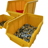 Yellow Stackable Plastic Storage Parts Bins (5 sizes), FB0, Filstorage