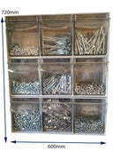 Complete Van Storage Tilt Bin Kit (9 compartments), Tilt Bin Van Kit 9 compartments, Filstorage