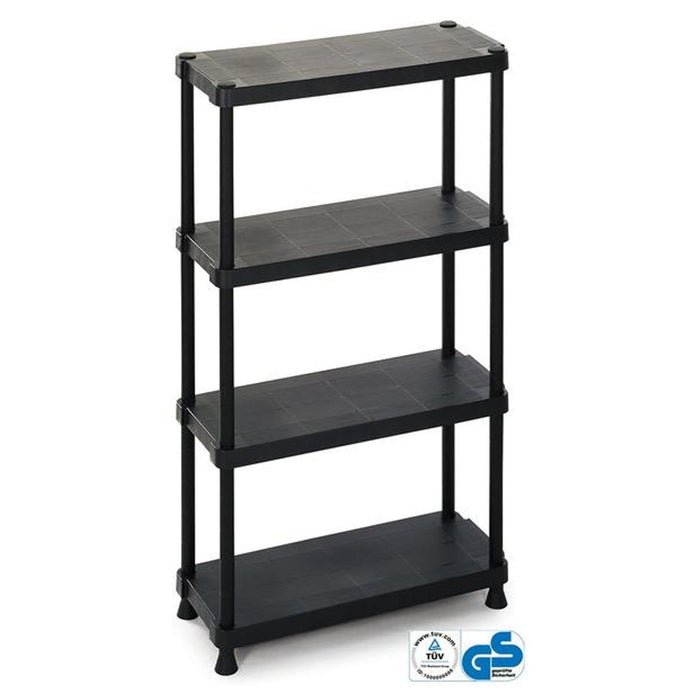 Solid Recycled Plastic Shelving 25kg Per Level 4 Shelves 1350mm H x 750mm W x 300mm D, 1230/4, Filstorage