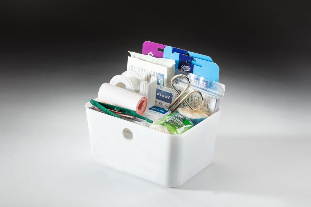 Type 1 Small Plastic Storage Box Organiser Container (pack of 5) 1.7L, Brilliant White, Filstorage
