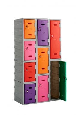 LK2 Plastic Locker 600mm H, 600mm High / Blue / Key Operated Lock, Filstorage