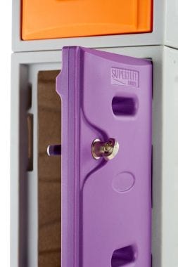 Offer: Set of 4 LK1 Plastic Lockers 450mm H, 450mm High / Blue / Key Operated Lock, Filstorage