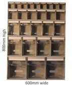 Complete Van Storage Tilt Bin Kit (27 compartments), Tilt Bin Van Kit, Filstorage